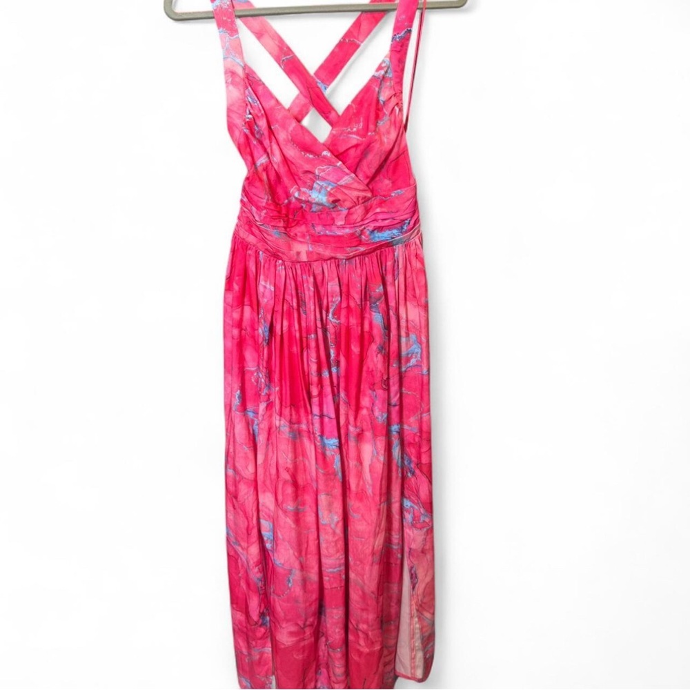 FASHION NOVA NWT Vibrant Pink and Blue Maxi Dress